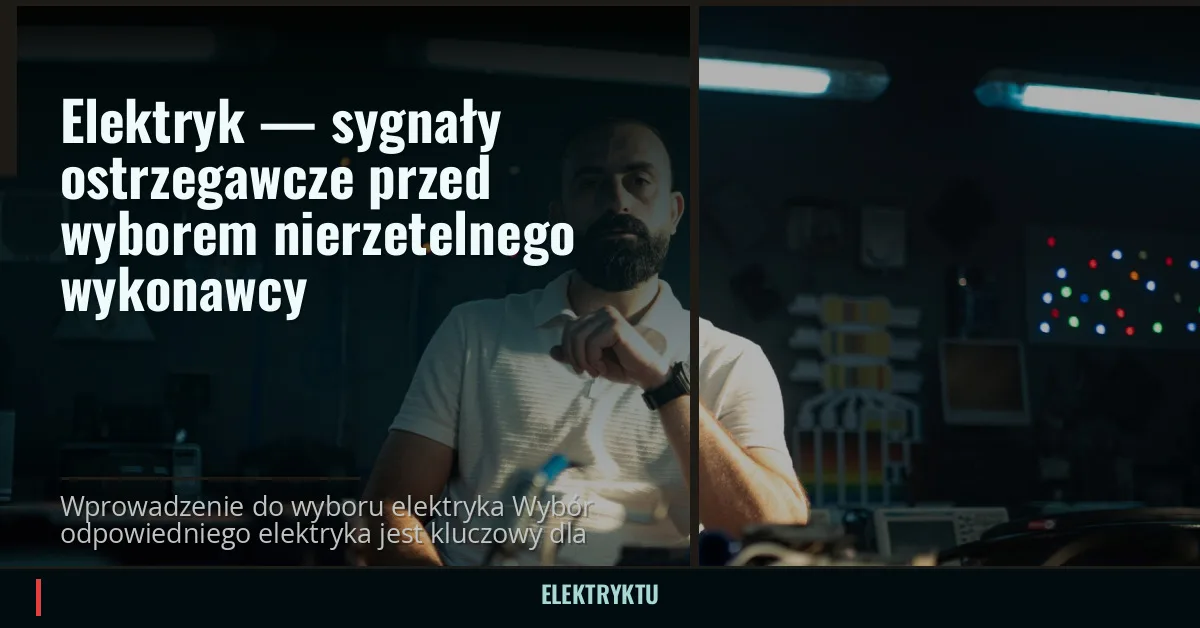 Elektryk — sygnały ostrzegawcze przed wyborem nierzetelnego wykonawcy