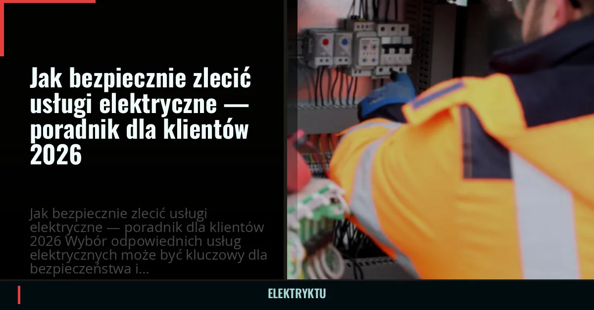 Jak bezpiecznie zlecić usługi elektryczne — poradnik dla klientów 2026