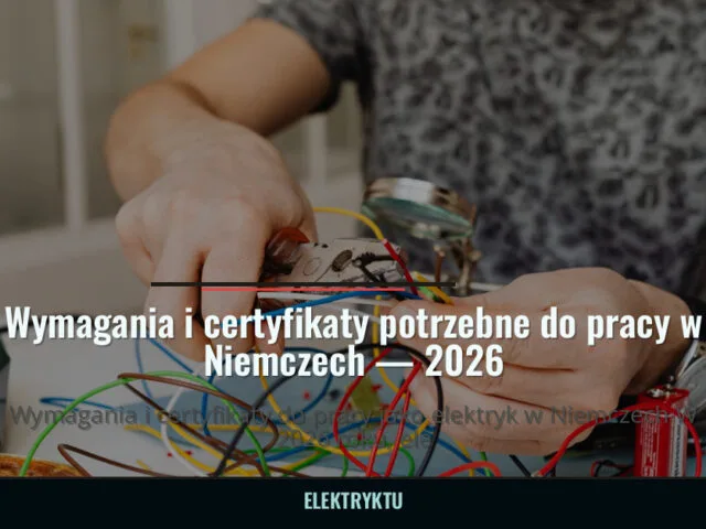 Wymagania i certyfikaty potrzebne do pracy w Niemczech — 2026 — elektryktu.pl