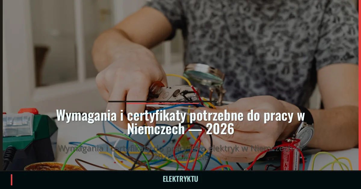 Wymagania i certyfikaty potrzebne do pracy w Niemczech — 2026