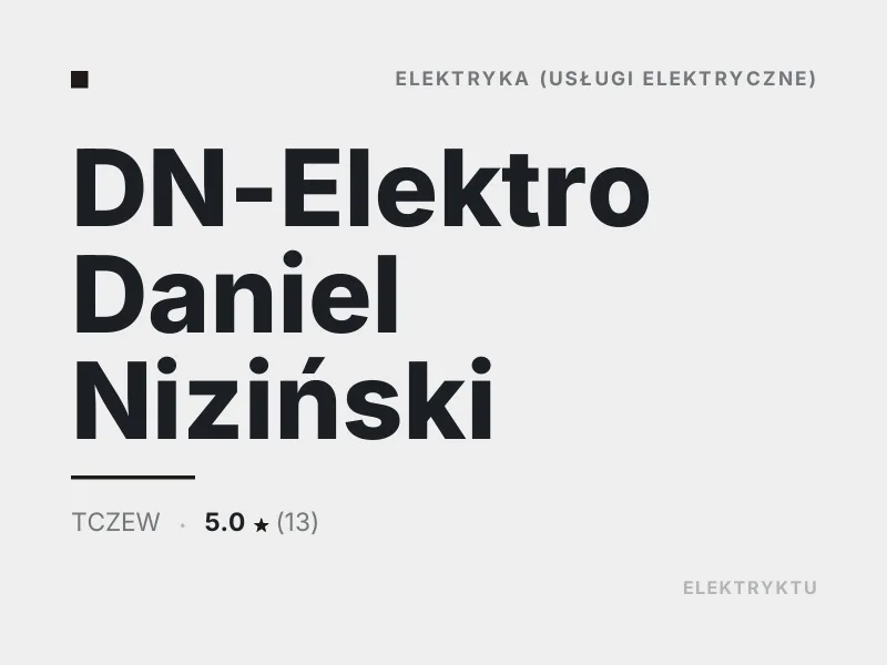 DN-Elektro Daniel Niziński Diagnostyka usterek elektrycznych Tczew