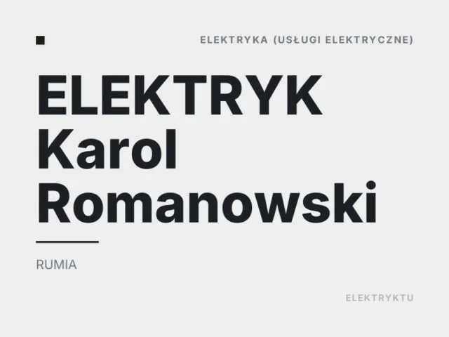 ELEKTRYK Karol Romanowski