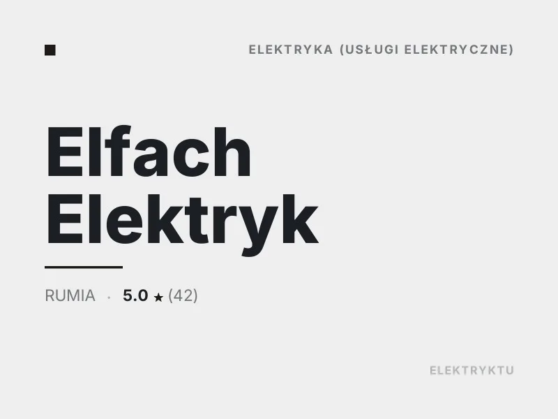 Elfach Elektryk usługi elektryczne Rumia