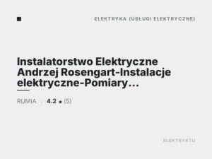 Instalatorstwo Elektryczne Andrzej Rosengart-Instalacje elektryczne-Pomiary elektryczne-Świadectwa energetyczne budynków