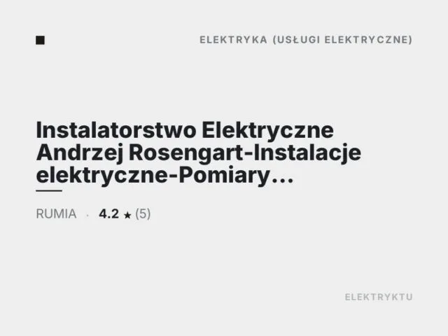 Instalatorstwo Elektryczne Andrzej Rosengart-Instalacje elektryczne-Pomiary elektryczne-Świadectwa energetyczne budynków