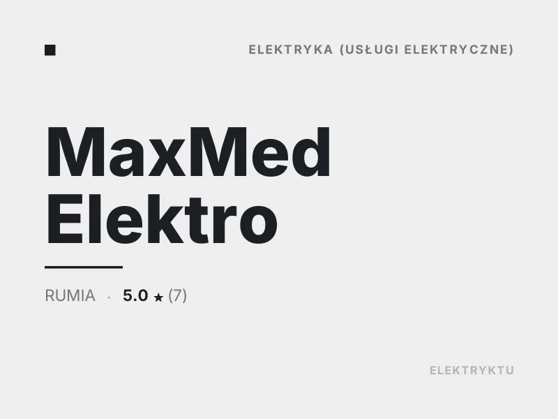 MaxMed Elektro diagnostyka usterek elektrycznych Rumia