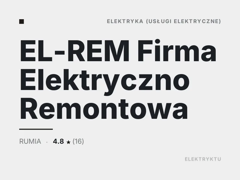 EL-REM Firma Elektryczno Remontowa usługi elektryczne Rumia
