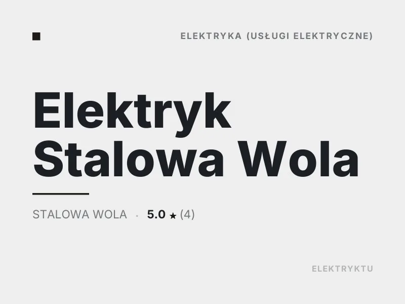 Elektryk Stalowa Wola usługi elektryczne