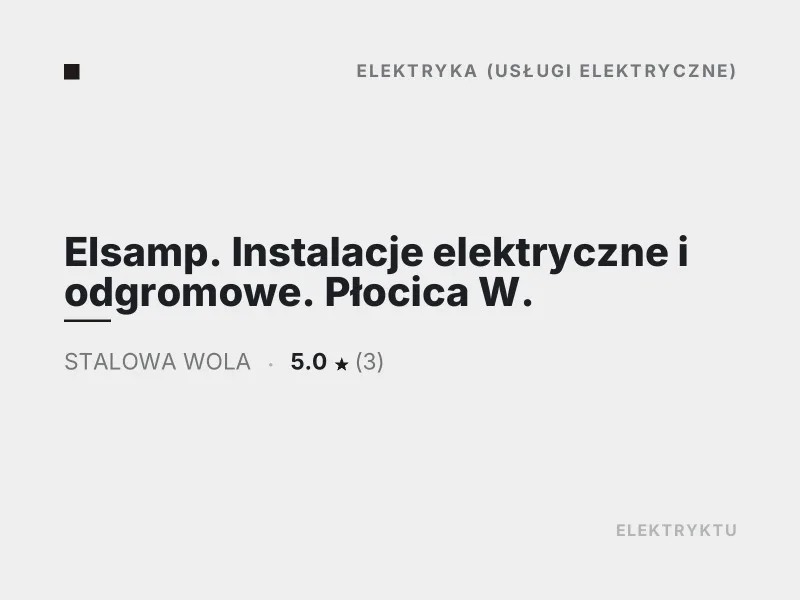 Elsamp instalacje elektryczne i odgromowe Stalowa Wola