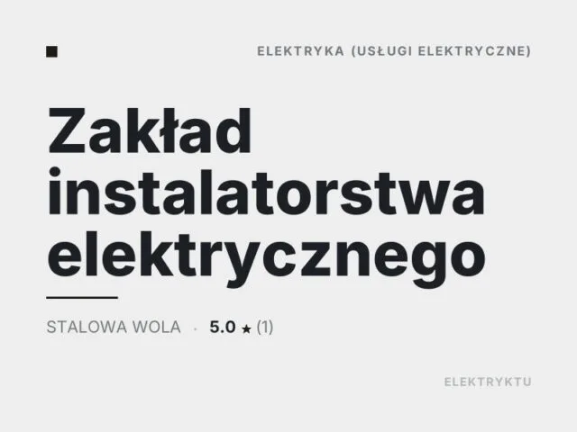 Zakład instalatorstwa elektrycznego