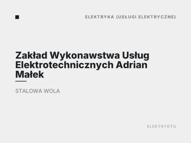 Zakład Wykonawstwa Usług Elektrotechnicznych Adrian Małek