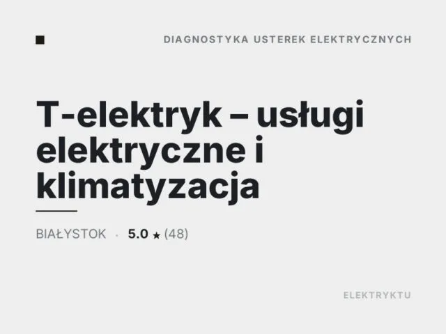 T-elektryk – usługi elektryczne i klimatyzacja