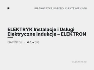 ELEKTRYK Instalacje i Usługi Elektryczne Indukcje – ELEKTRON