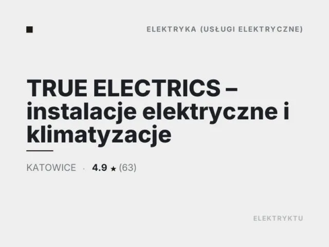 TRUE ELECTRICS – instalacje elektryczne i klimatyzacje
