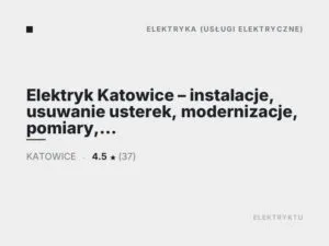Elektryk Katowice – instalacje, usuwanie usterek, modernizacje, pomiary, ogrzewanie podłogowe Devi.
