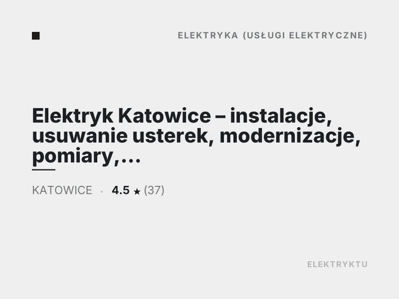Elektryk Katowice usługi elektryczne