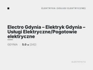 Electro Gdynia – Elektryk Gdynia – Usługi Elektryczne/Pogotowie elektryczne