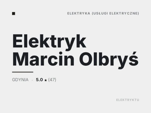 Elektryk Marcin Olbryś