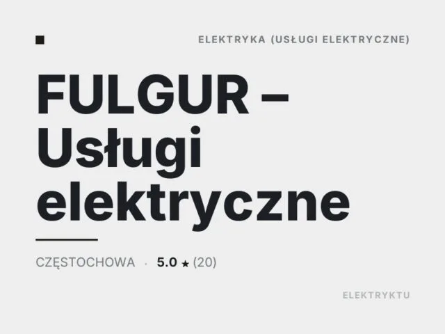 FULGUR – Usługi elektryczne