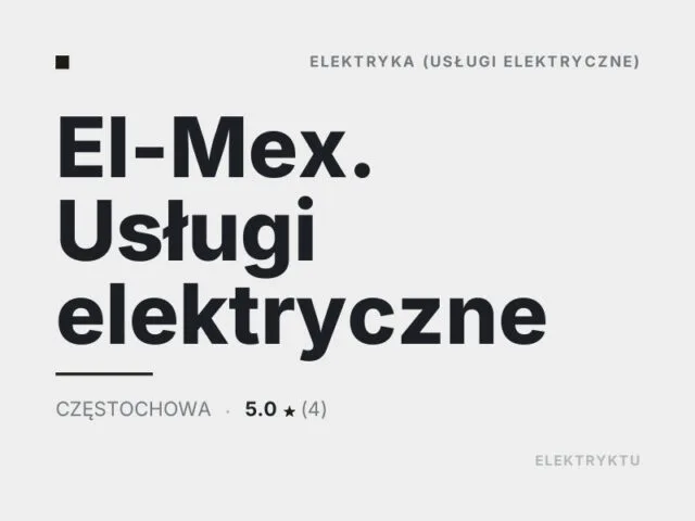El-Mex. Usługi elektryczne