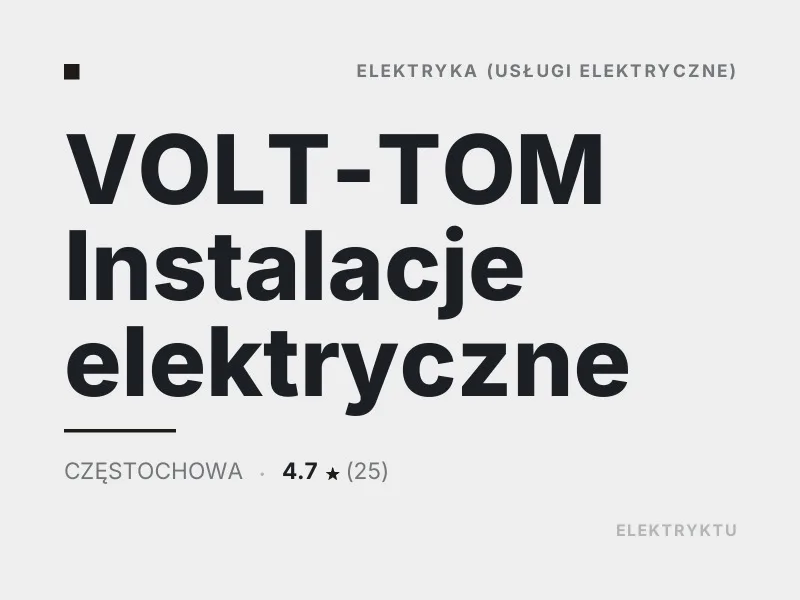 VOLT-TOM Instalacje elektryczne Elektryka Częstochowa