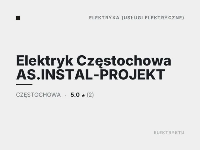 Elektryk Częstochowa AS.INSTAL-PROJEKT