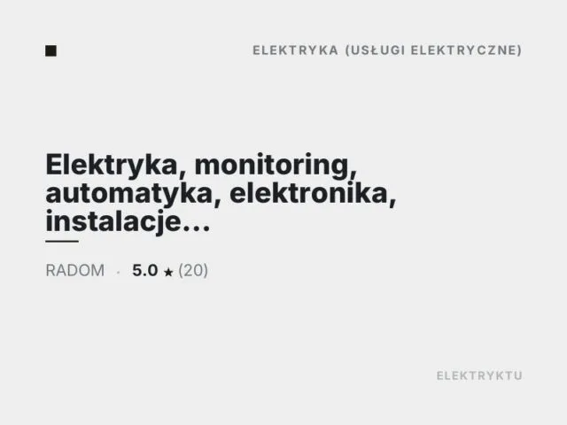 Elektryka, monitoring, automatyka, elektronika, instalacje teletechniczne PowerDig Serwis Daniel Głogowski