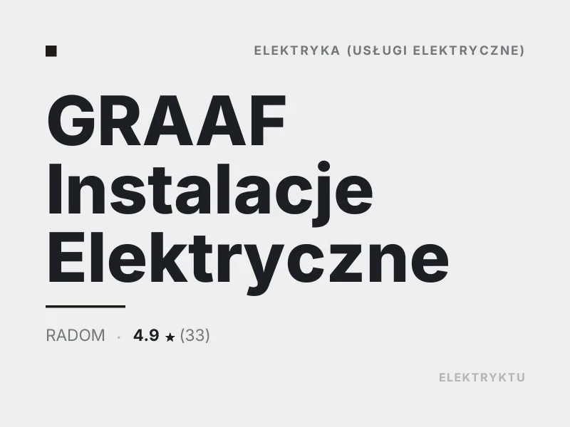 GRAAF Instalacje Elektryczne Diagnostyka usterek elektrycznych Radom