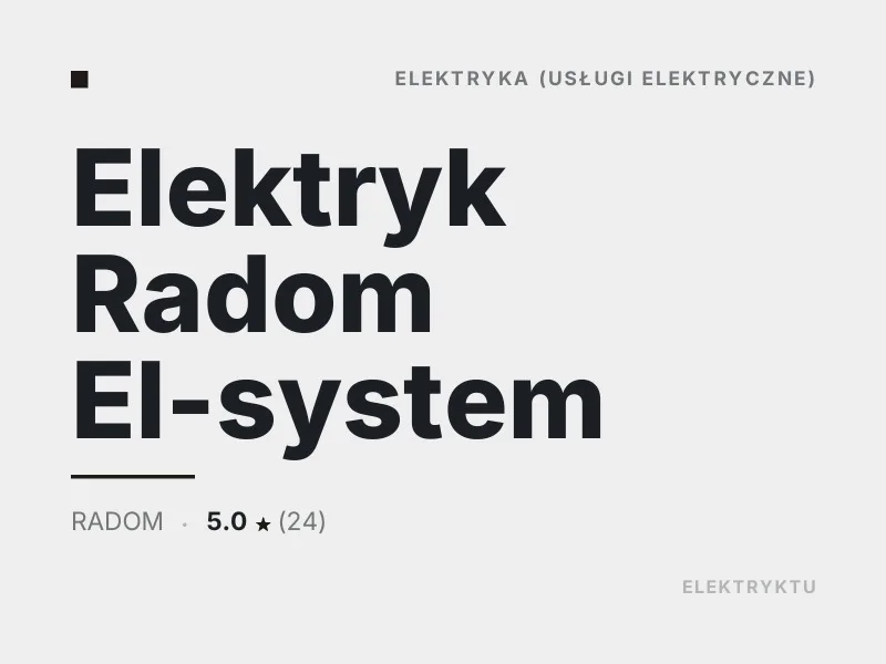 Elektryk Radom El-system Diagnostyka usterek elektrycznych Radom