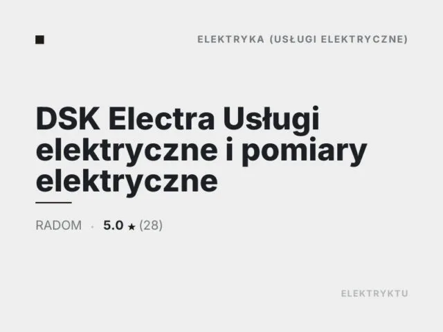 DSK Electra Usługi elektryczne i pomiary elektryczne