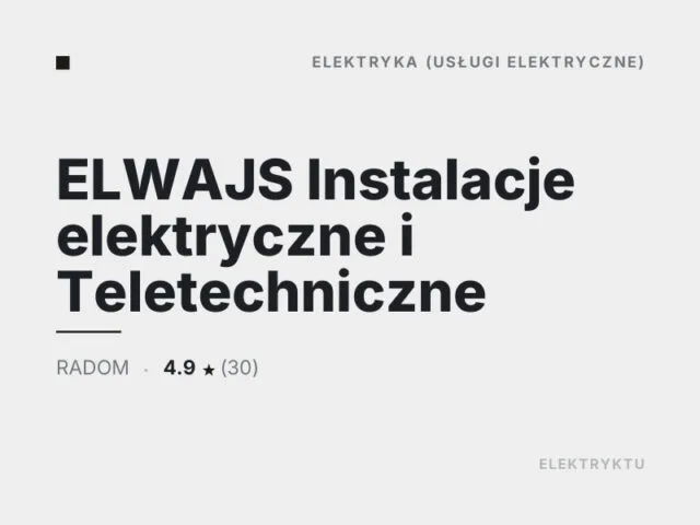 ELWAJS Instalacje elektryczne i Teletechniczne