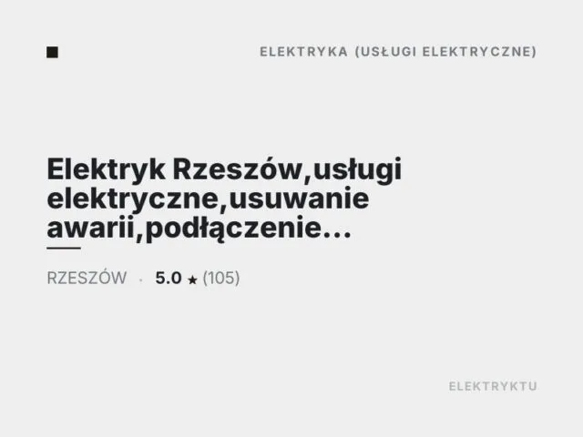 Elektryk Rzeszów,usługi elektryczne,usuwanie awarii,podłączenie płyty indukcyjnej