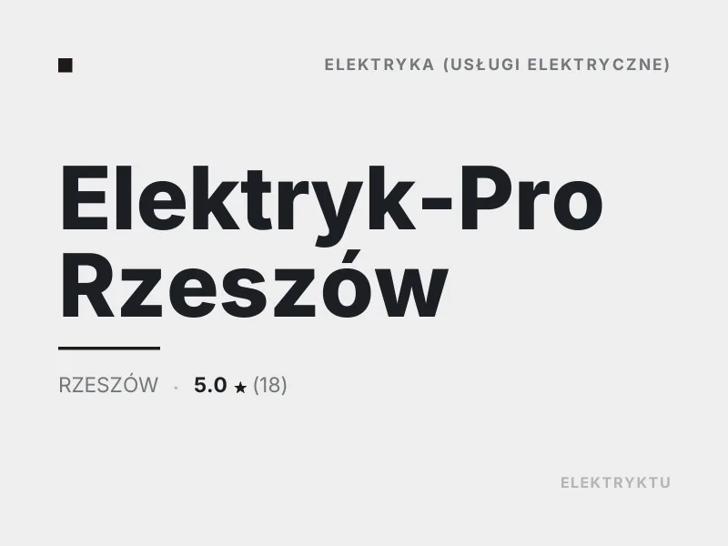 Elektryk-Pro usługi elektryczne Rzeszów