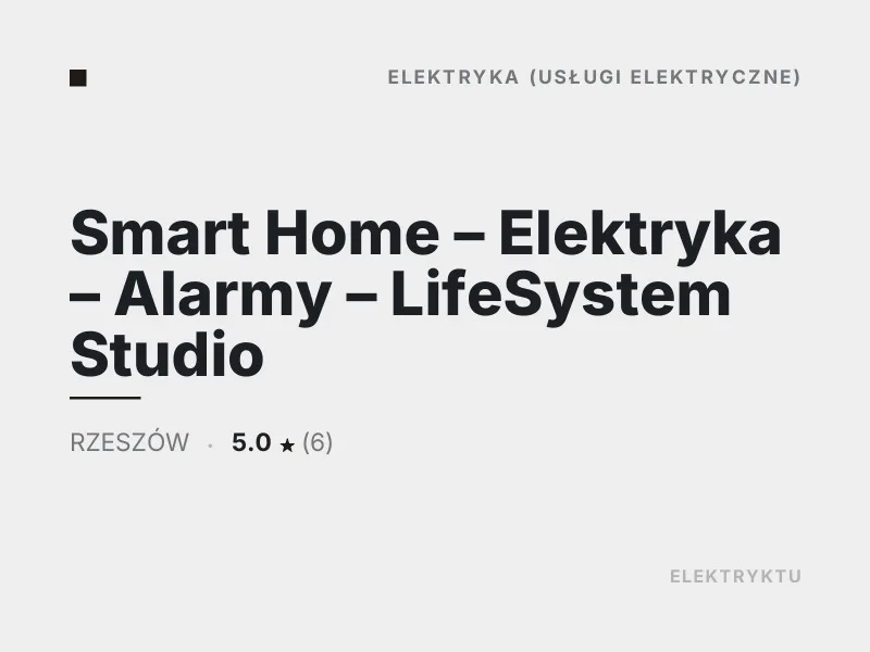 Smart Home Elektryka Alarmy Automatyka i inteligentny dom Rzeszów