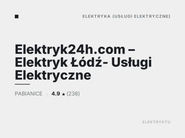 Elektryk24h.com – Elektryk Łódź- Usługi Elektryczne