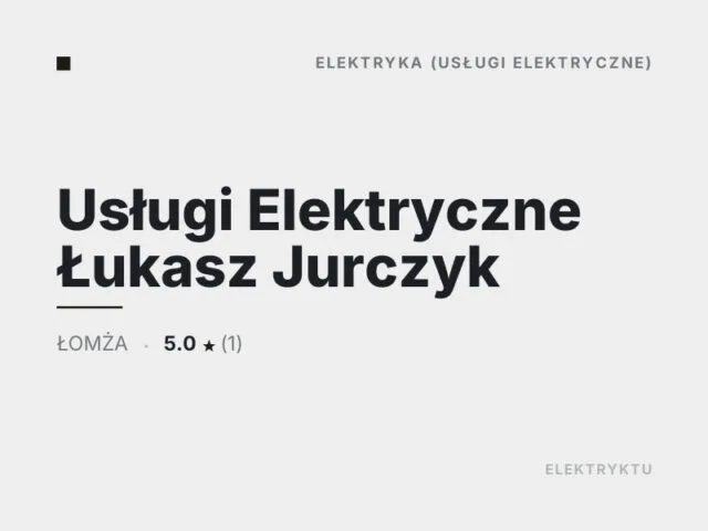 Usługi Elektryczne Łukasz Jurczyk