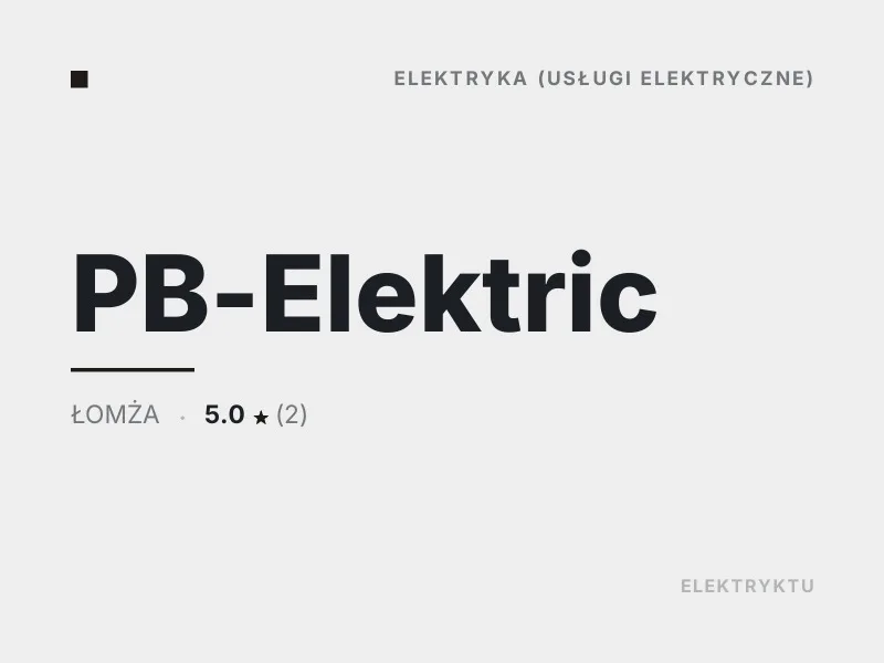 PB-Elektric usługi elektryczne Łomża