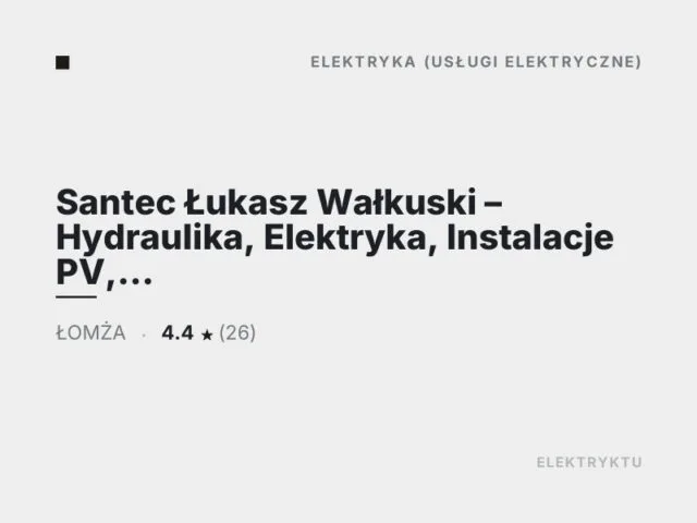 Santec Łukasz Wałkuski – Hydraulika, Elektryka, Instalacje PV, Magazyny energii