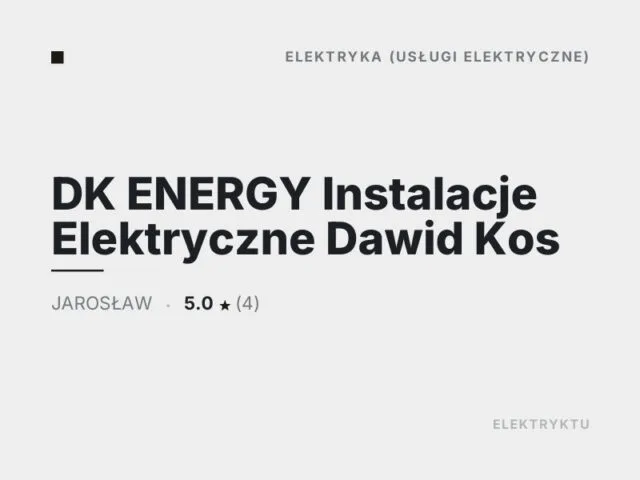 DK ENERGY Instalacje Elektryczne Dawid Kos