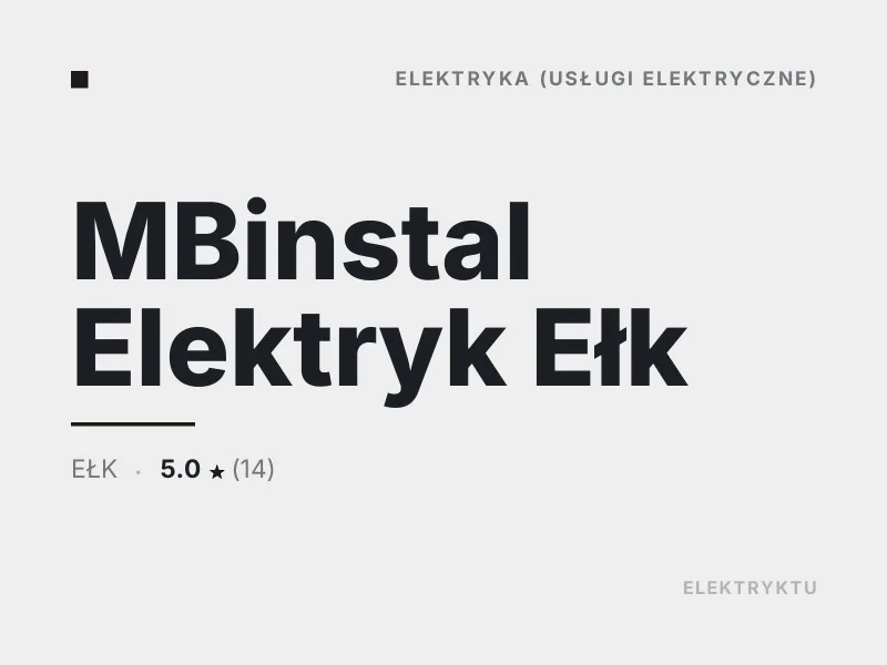 MBinstal Elektryk usługi elektryczne Ełk