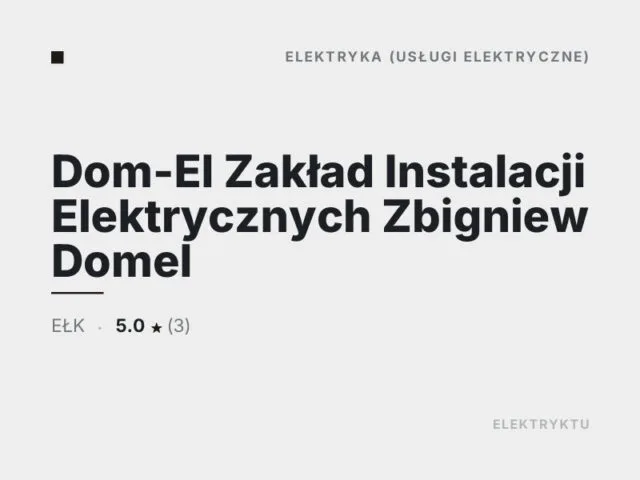 Dom-El Zakład Instalacji Elektrycznych Zbigniew Domel