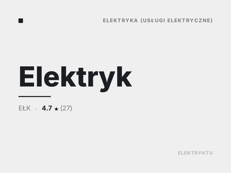 Elektryk Diagnostyka usterek elektrycznych Ełk