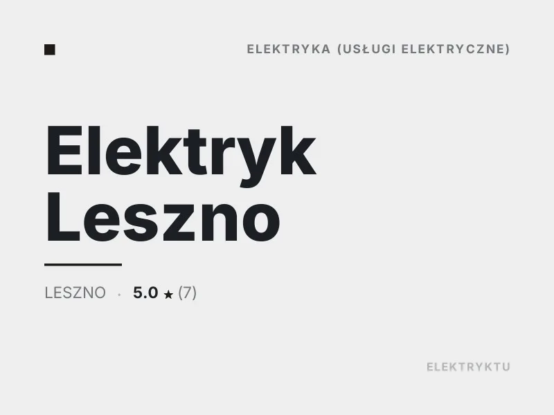 Elektryk Leszno usługi elektryczne Leszno