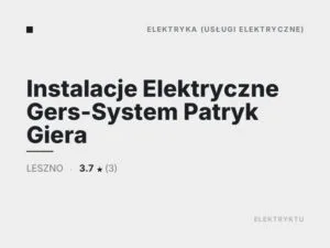 Instalacje Elektryczne Gers-System Patryk Giera