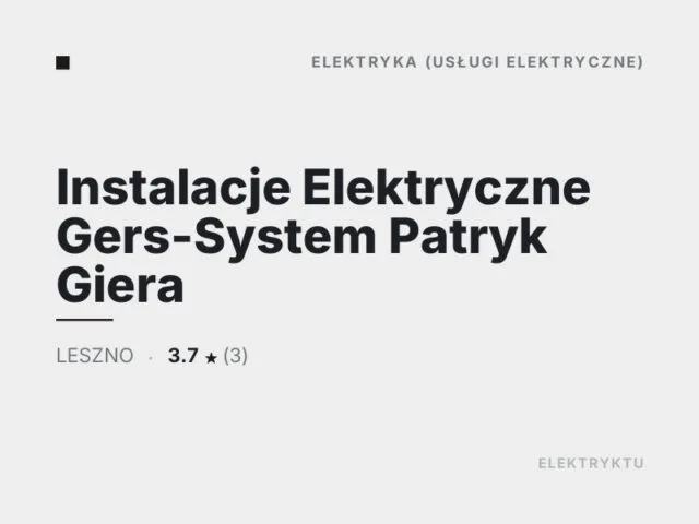 Instalacje Elektryczne Gers-System Patryk Giera