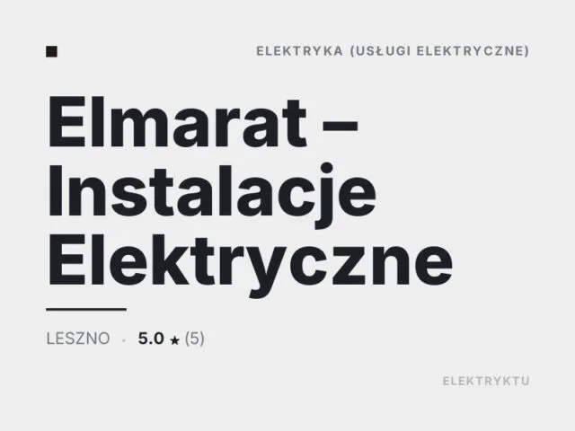 Elmarat – Instalacje Elektryczne