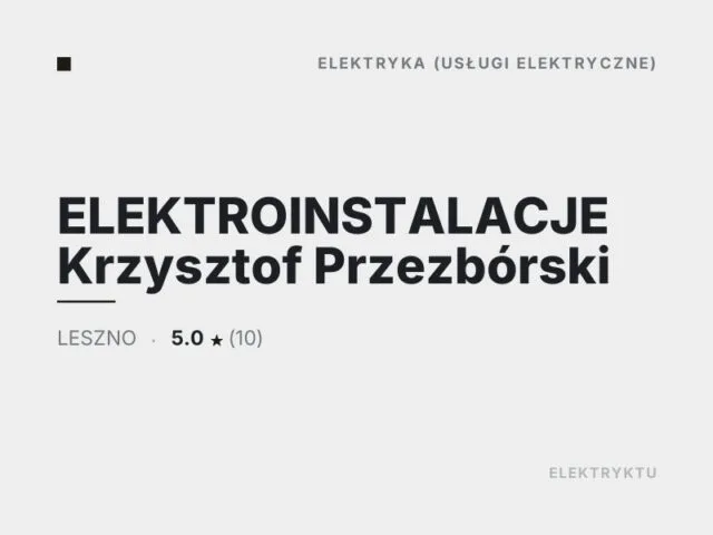 ELEKTROINSTALACJE Krzysztof Przezbórski