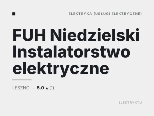 FUH Niedzielski Instalatorstwo elektryczne