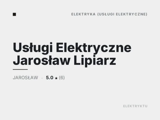 Usługi Elektryczne Jarosław Lipiarz