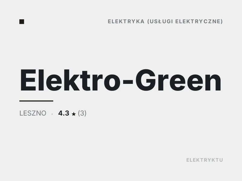 Elektro-Green usługi elektryczne Leszno